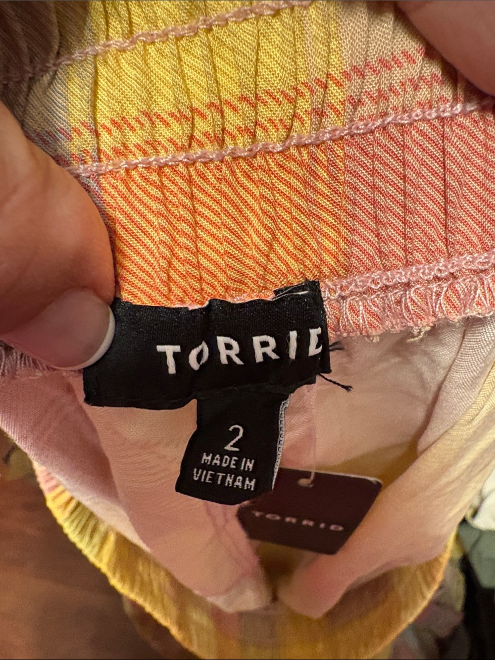 Torrid Pastel Plaid Tiered Maxi Skirt in Yellow, Pink & Blue Size 2 or 2X - Picture 2 of 4